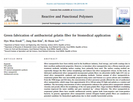 Green fabrication of antibacterial gelatin fiber for biomedical application