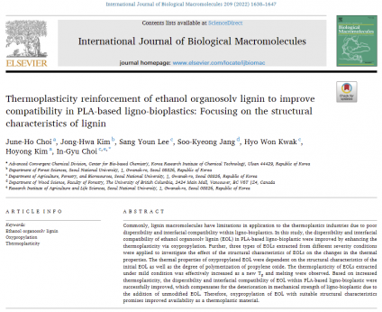 Thermoplasticity reinforcement of ethanol organosolv lignin to improve compatibility in PLA-based ligno-bioplastics: Focusing on the structural characteristics of lignin​​​​​​​