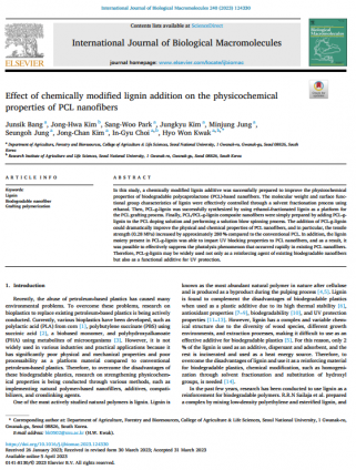 Effect of chemically modified lignin addition on the physicochemical properties of PCL nanofibers