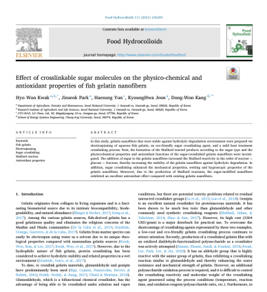 Effect of crosslinkable sugar molecules on the physico-chemical and antioxidant properties of fish gelatin nanofibers