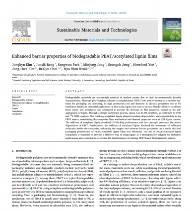 Enhanced barrier properties of biodegradable PBAT/acetylated lignin films