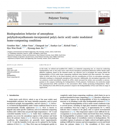 Biodegradation behavior of amorphous polyhydroxyalkanoate-incorporated poly (l-lactic acid) under modulated home-composting conditions