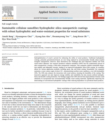 Sustainable cellulose nanofiber/hydrophobic silica nanoparticle coatings with robust hydrophobic and water-resistant properties for wood substrates