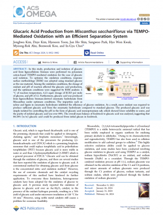 Glucaric Acid Production from Miscanthus sacchariflorus via TEMPO-Mediated Oxidation with an Efficient Separation System