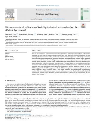 Microwave-assisted utilization of kraft lignin-derived activated carbon for efficient dye removal